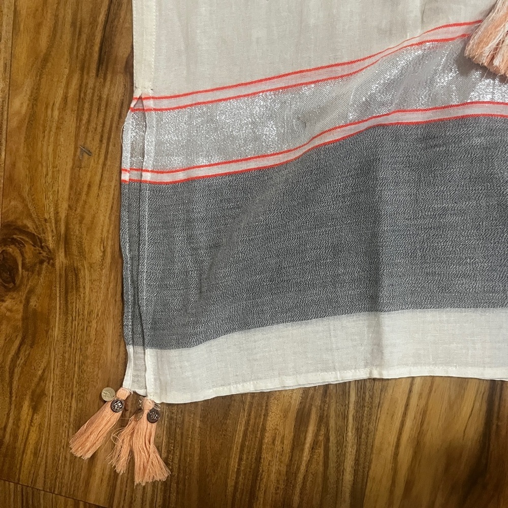 River Island Cream, Grey and Peach Tunic with Tie Front​ - Picture 6 of 9